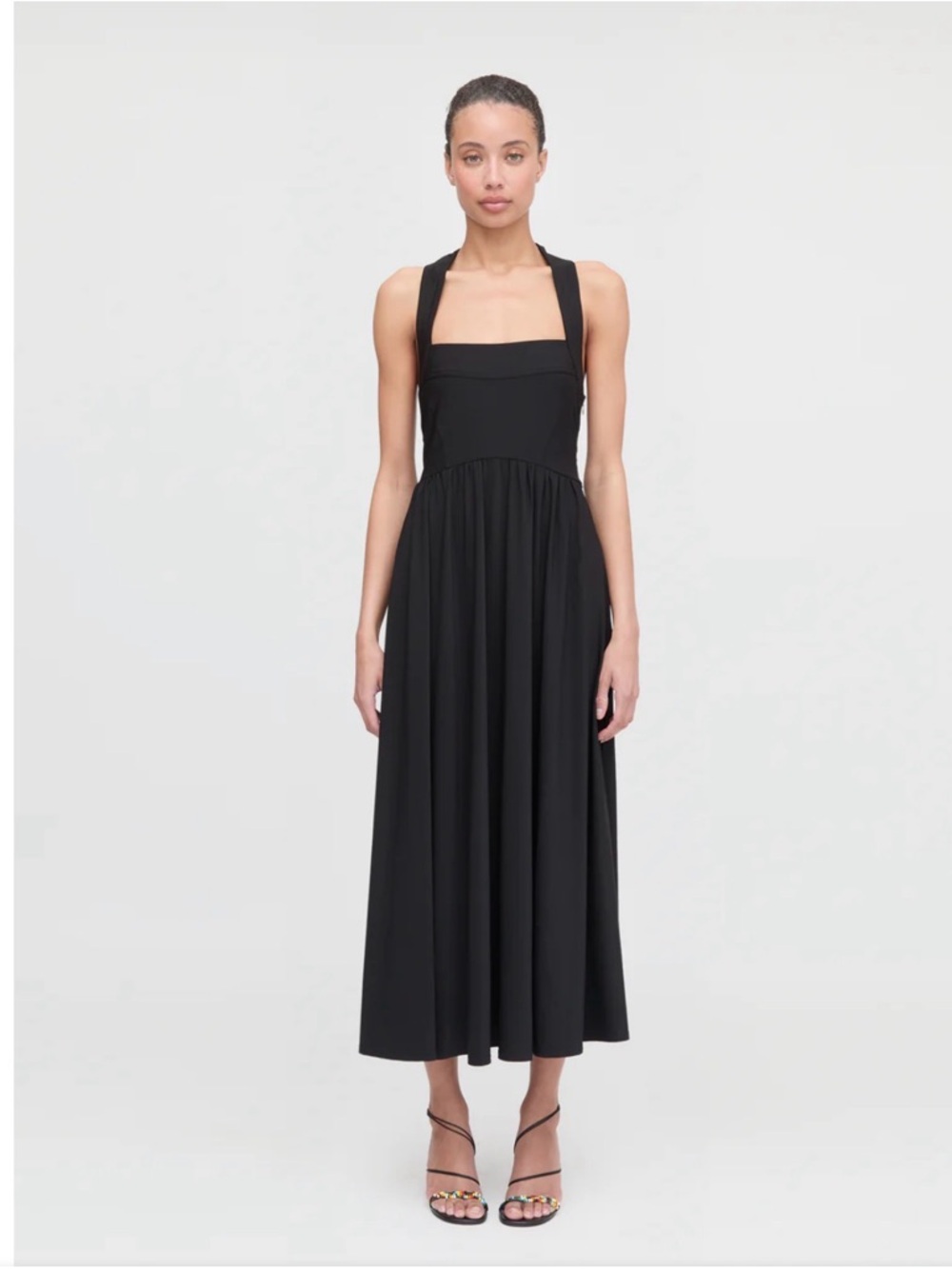 Hill House Fleur Black Midi Dress